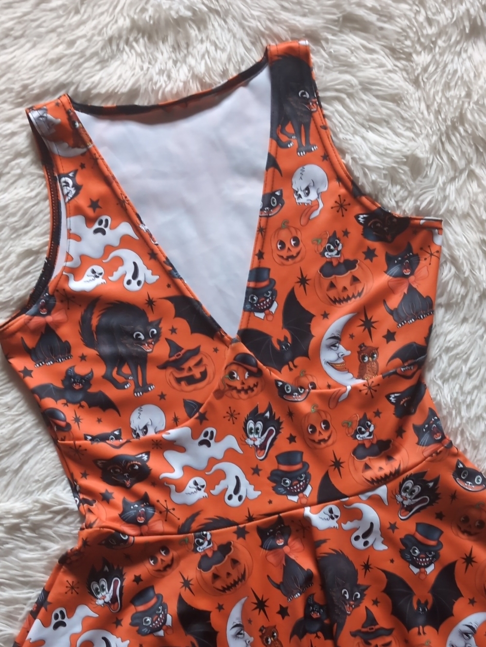 Blackmilk Trick or Treat Pumpkin Orange Retro Halloween Marilyn Dress Small - Picture 5 of 12
